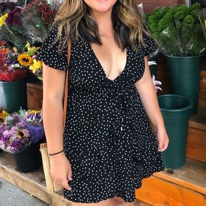 Vneck polka dot dress